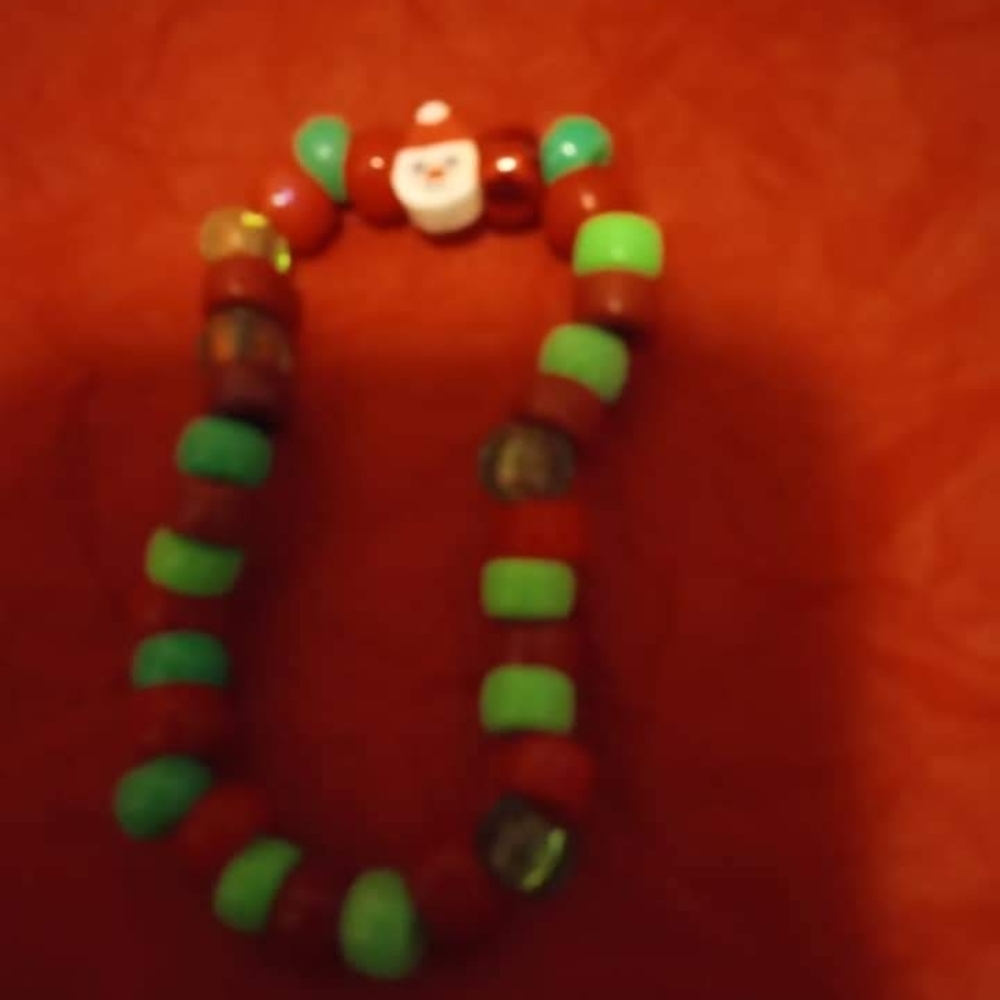 Festive Santa Beaded Bracelet